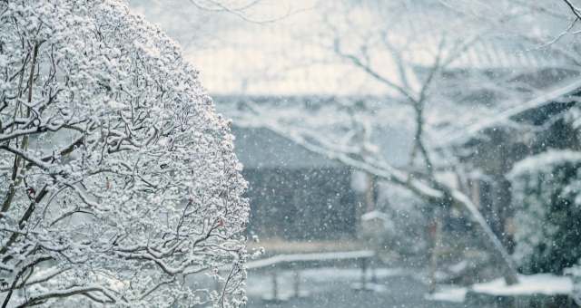 積雪する街の様子