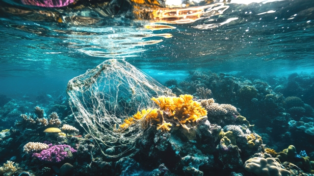 日本の海洋プラスチックごみ問題と漁業の関係性(イメージ)