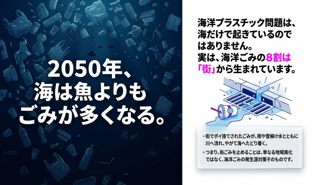 海洋ごみの約8割は「街」から流出している